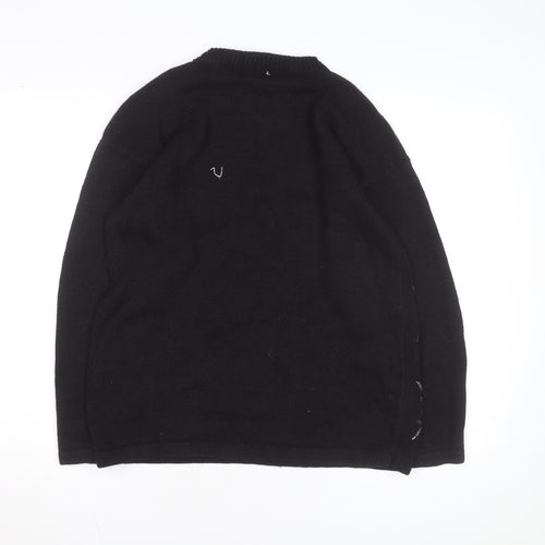 Bentley Womens Black Beaded Knit Pullover Jumper Size L