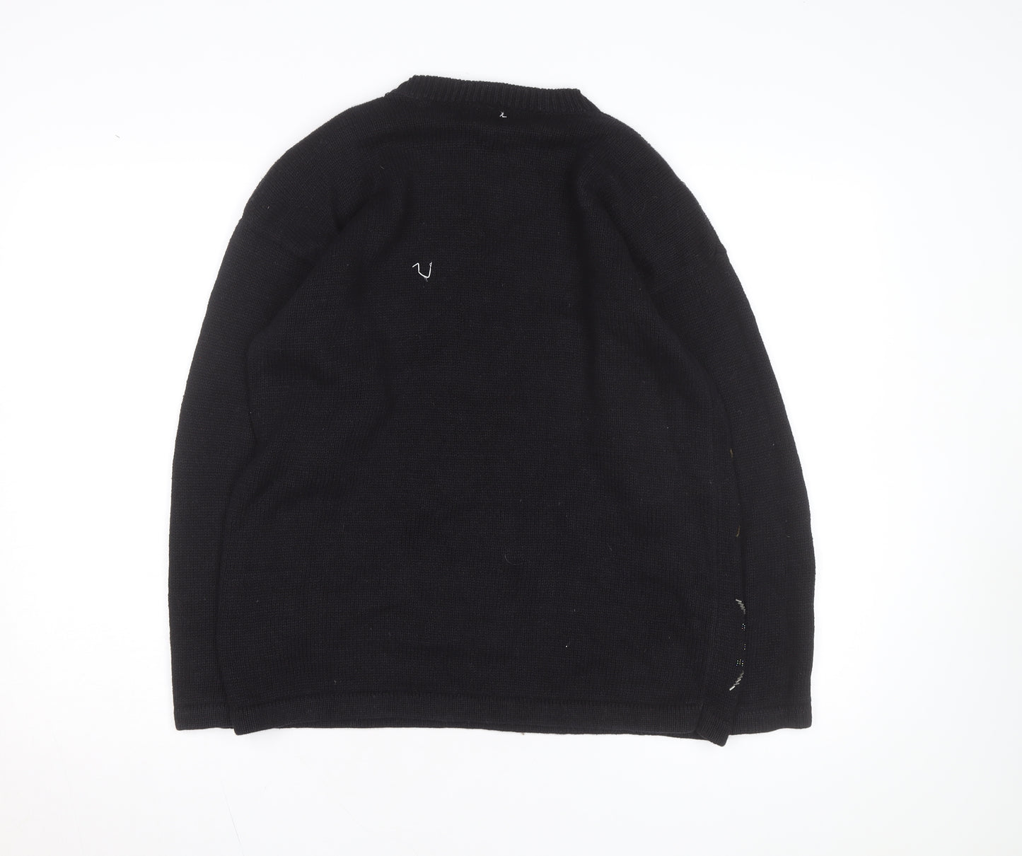 Bentley Womens Black Beaded Knit Pullover Jumper Size L
