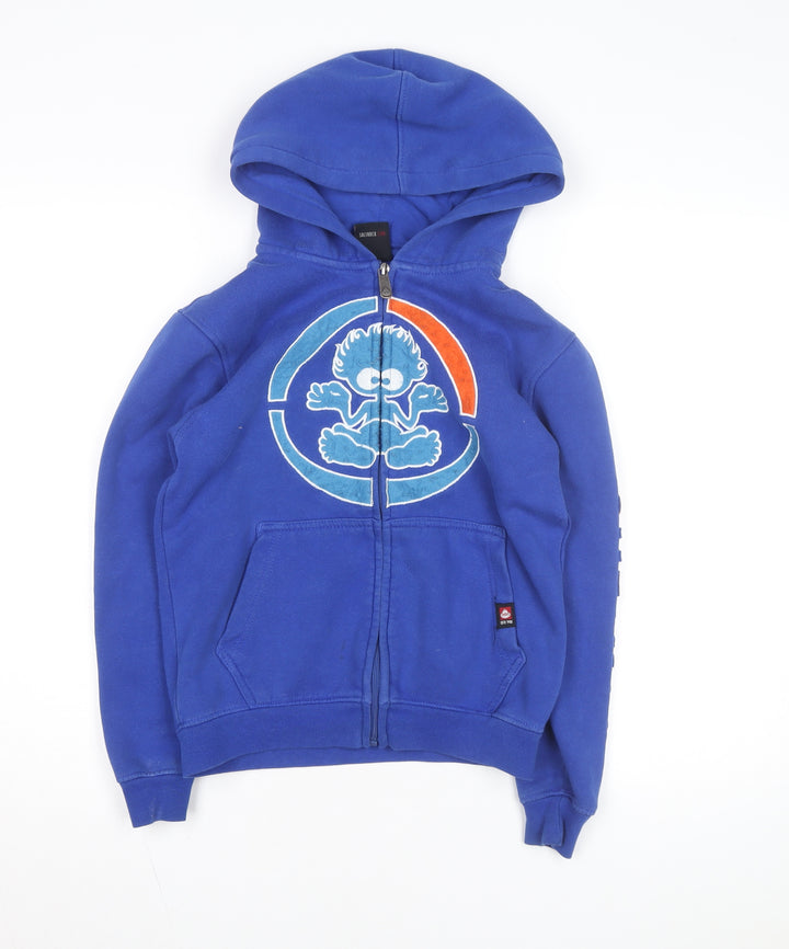 Saltrock Boys Blue Full Zip Hoodie 7-8 Years Cotton Blend Casual