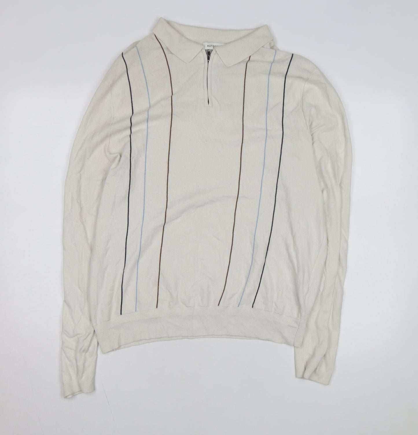 Marks and Spencer Autograph Men's Ivory Long Sleeve Knit Polo L