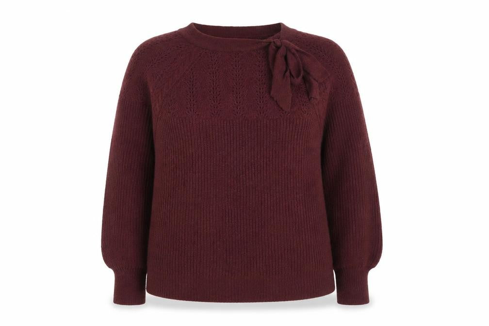 Love & Roses Women’s Red Bow Neck Knit Jumper Size 16