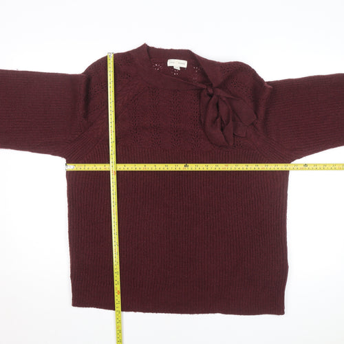 Love & Roses Women’s Red Bow Neck Knit Jumper Size 16