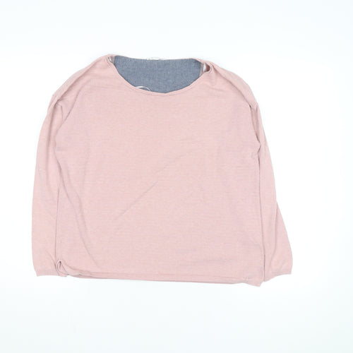 Esprit Women Pink Cotton Blend Knit Pullover Jumper Medium