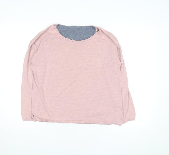 Esprit Women Pink Cotton Blend Knit Pullover Jumper Medium