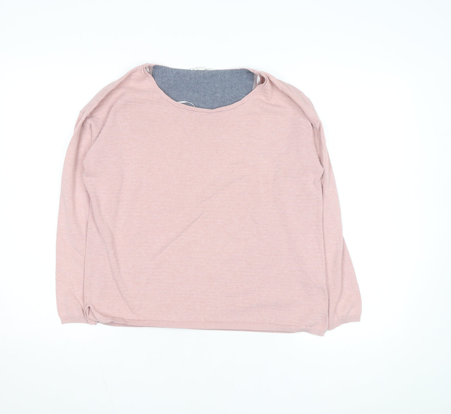 Esprit Women Pink Cotton Blend Knit Pullover Jumper Medium