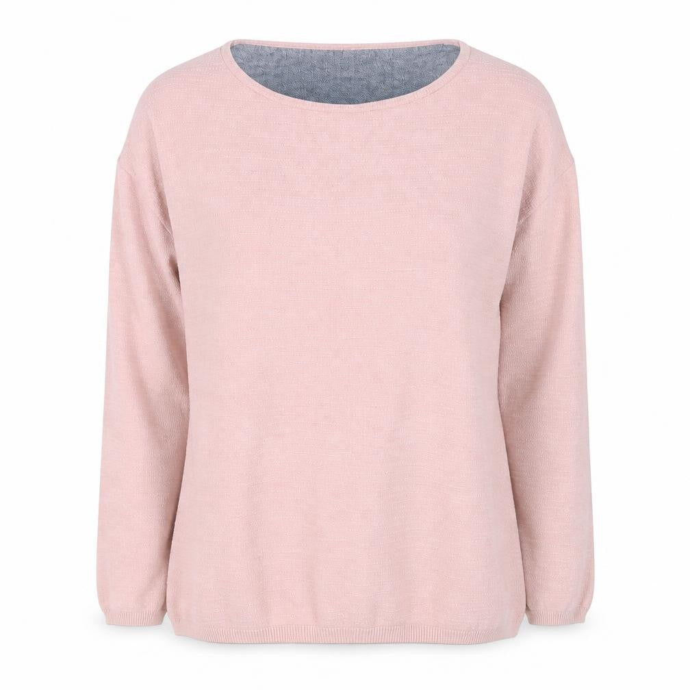 Front view of ESPRIT Women Pink Cotton Blend Knit jumper Medium