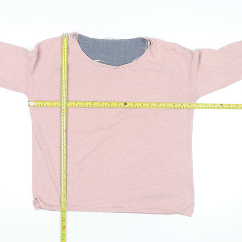Esprit Women Pink Cotton Blend Knit Pullover Jumper Medium