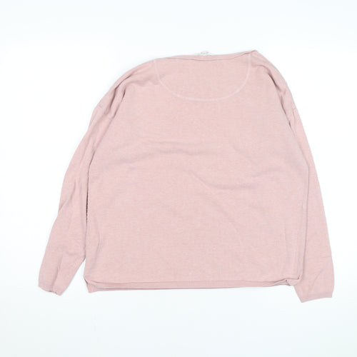 Esprit Women Pink Cotton Blend Knit Pullover Jumper Medium