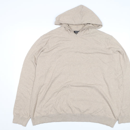 Burton Menswear Beige Cotton Hooded Pullover Jumper 4XL Unisex