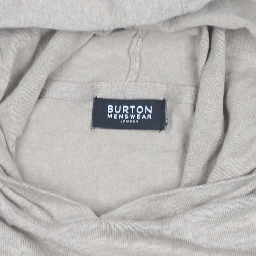 Burton Menswear Beige Cotton Hooded Pullover Jumper 4XL Unisex