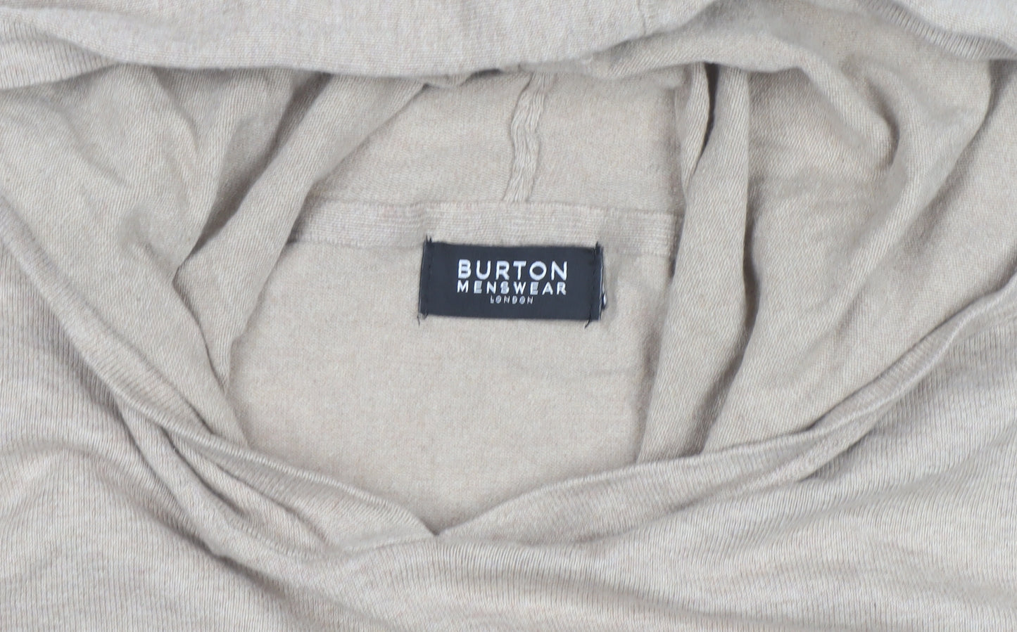 Burton Menswear Beige Cotton Hooded Pullover Jumper 4XL Unisex