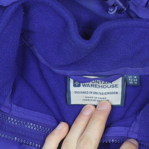 Mountain Warehouse Womens Purple Waterproof Hooded Parka Jacket Size 16