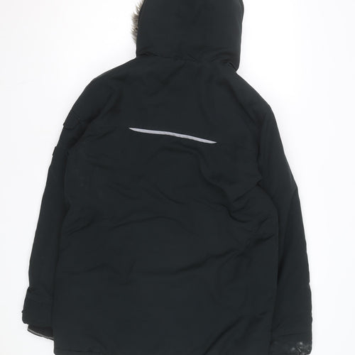 Next Boys Black 14 Years Hooded Faux Fur Trim Padded Winter Parka Coat
