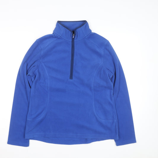 Lands' End Women's Blue Fleece 1/2 Zip Basic Jacket Size M Regular