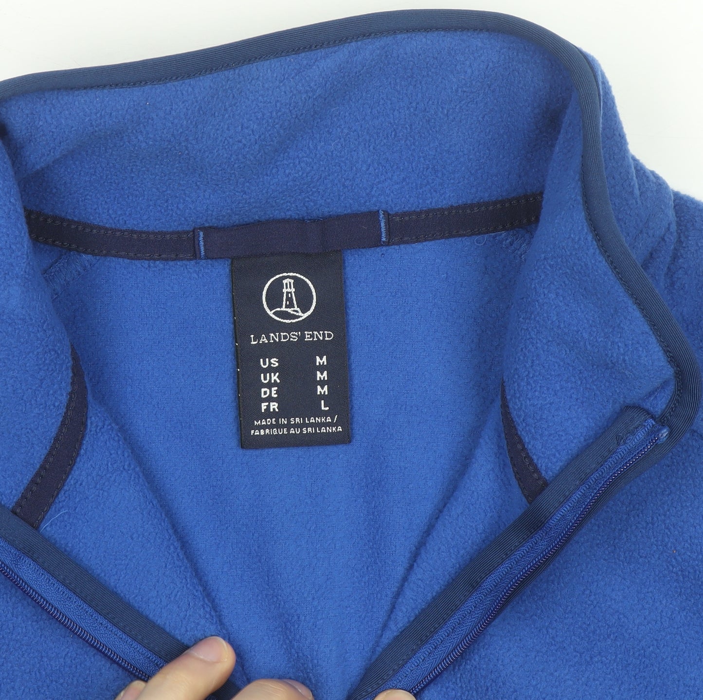 Lands' End Women's Blue Fleece 1/2 Zip Basic Jacket Size M Regular