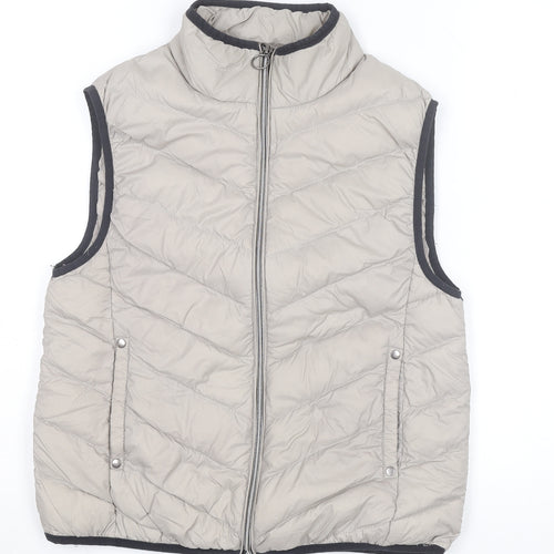 Fransa Women’s Beige Quilted Puffer Waistcoat Size M
