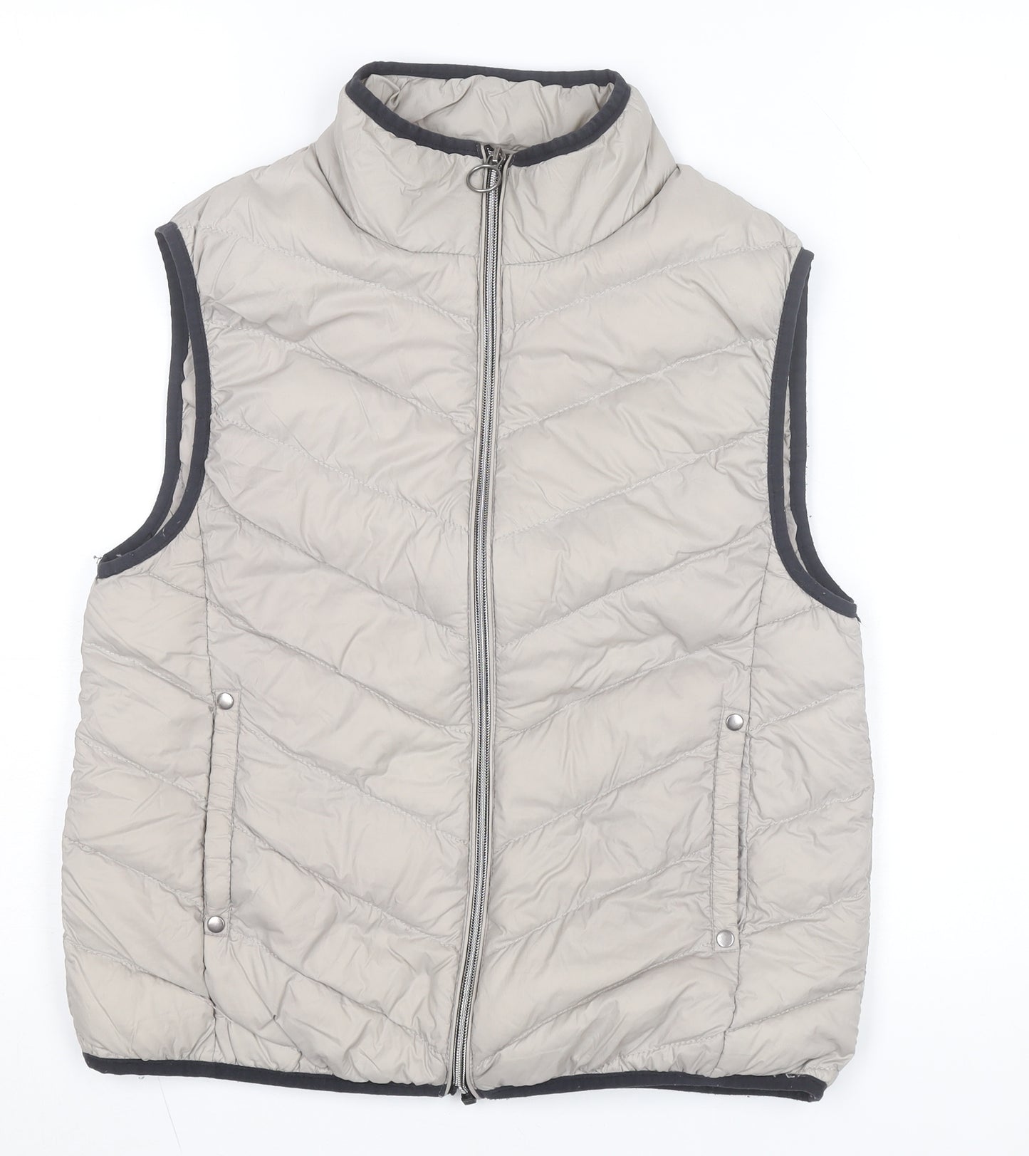 Fransa Women’s Beige Quilted Puffer Waistcoat Size M