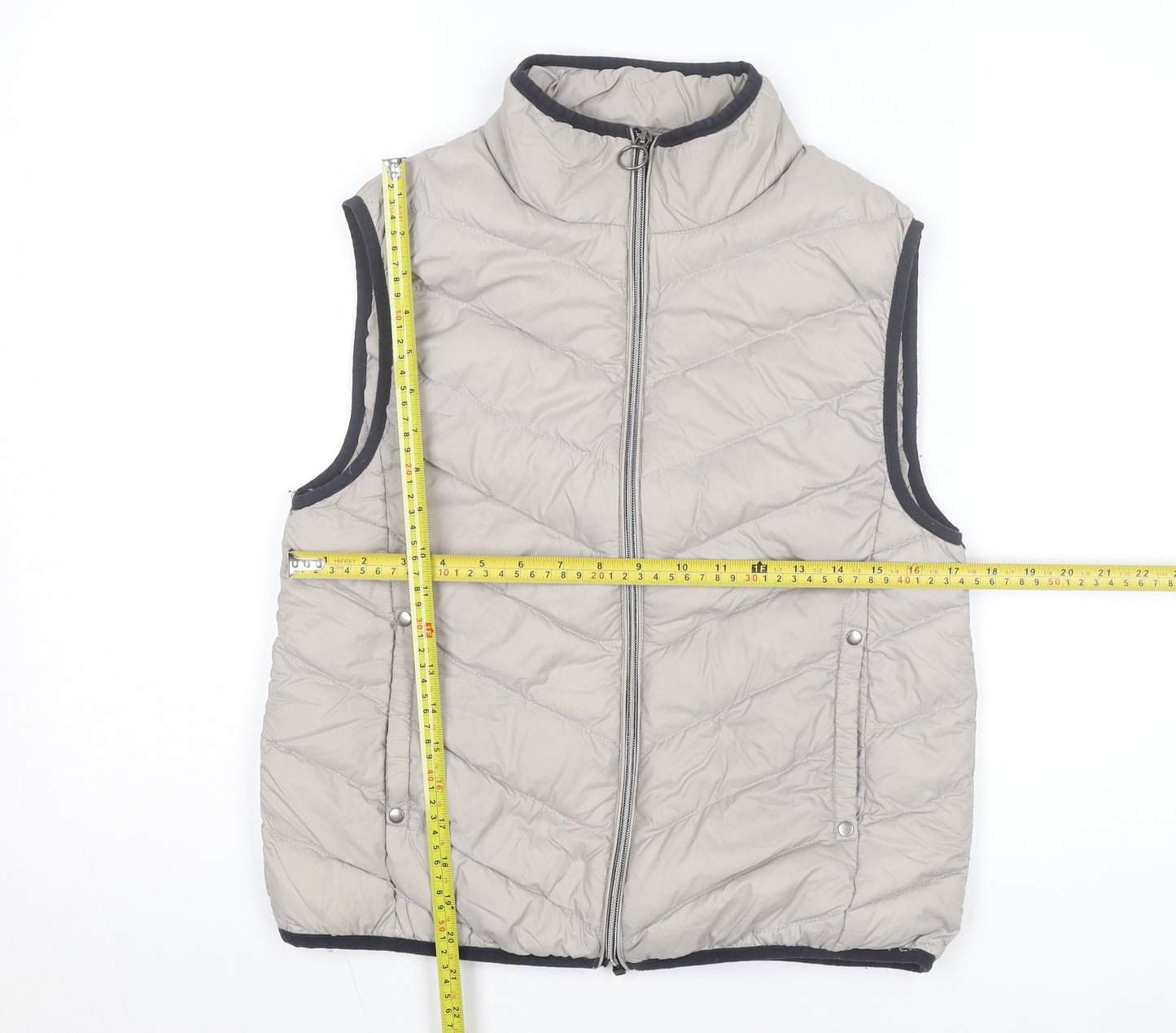 Fransa Women’s Beige Quilted Puffer Waistcoat Size M