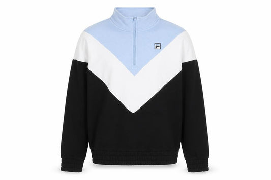 Fila Men's Black Blue White Small Colourblock 1/4 Zip Track Jacket