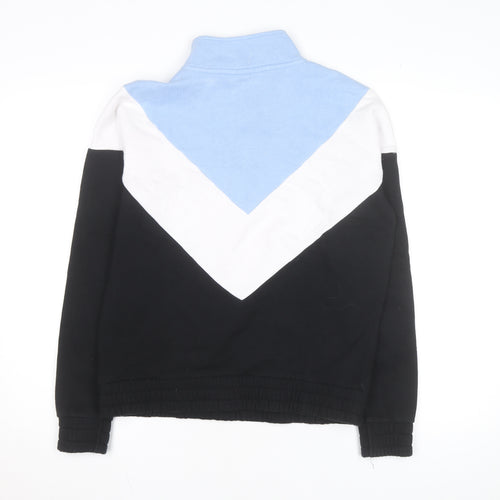 Fila Men's Black Blue White Small Colourblock 1/4 Zip Track Jacket