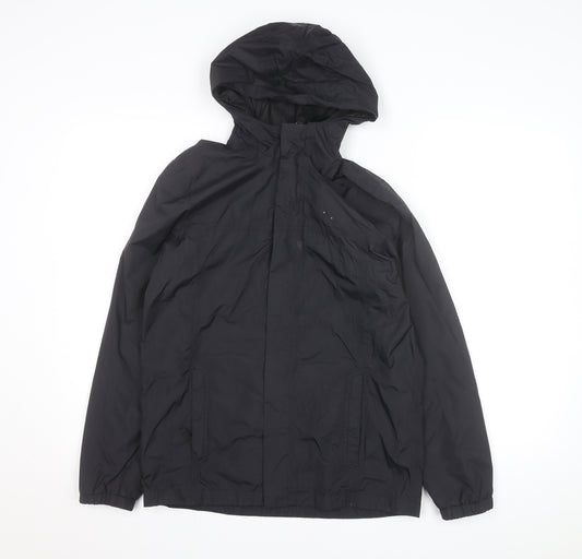 The North Face Boys Black L Hooded Waterproof Rain Coat Jacket