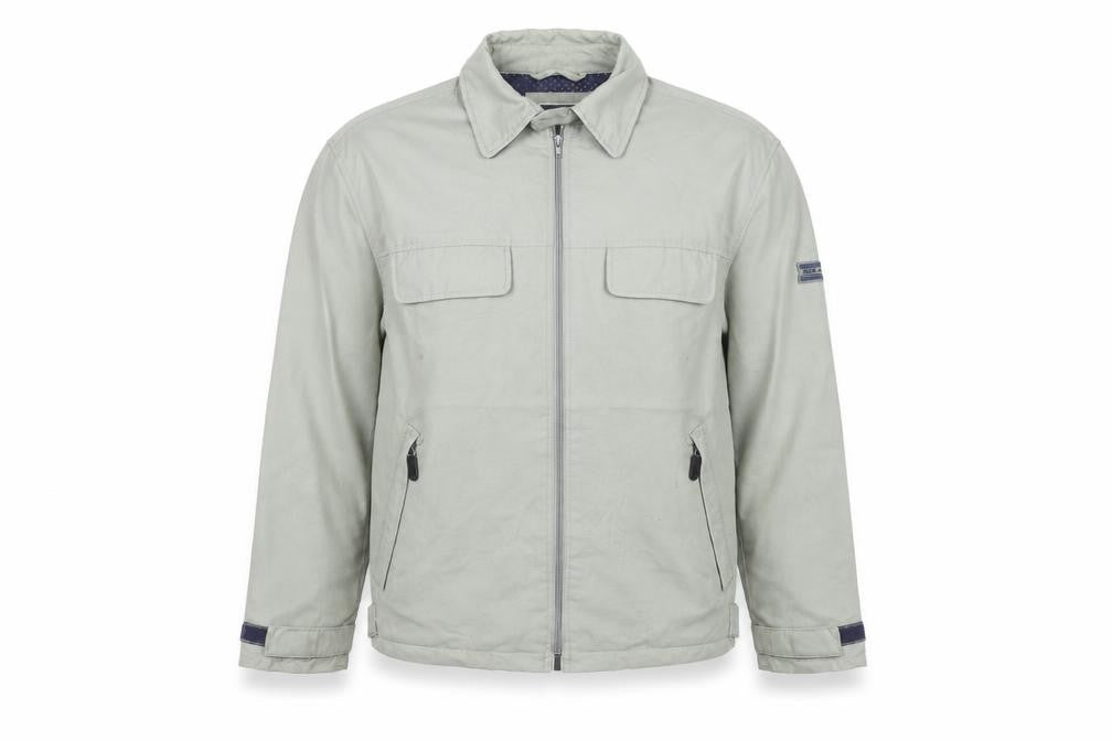 Front view of Duck and Cover Men's Grey Cotton Full Zip Casual Jacket M