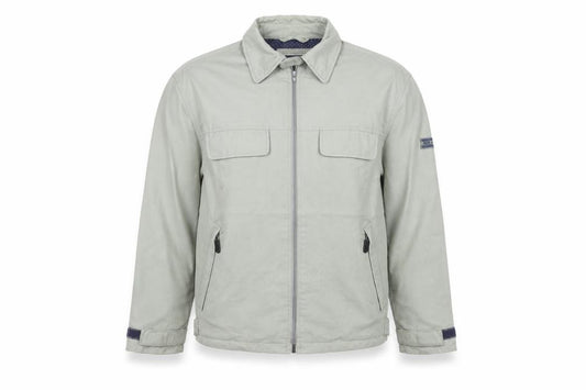 Front view of Duck and Cover Men's Grey Cotton Full Zip Casual Jacket M
