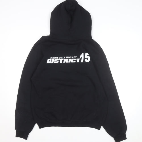 Russell Athletic Men's Black Pullover Hoodie Size M Graphic Print Sportswear
