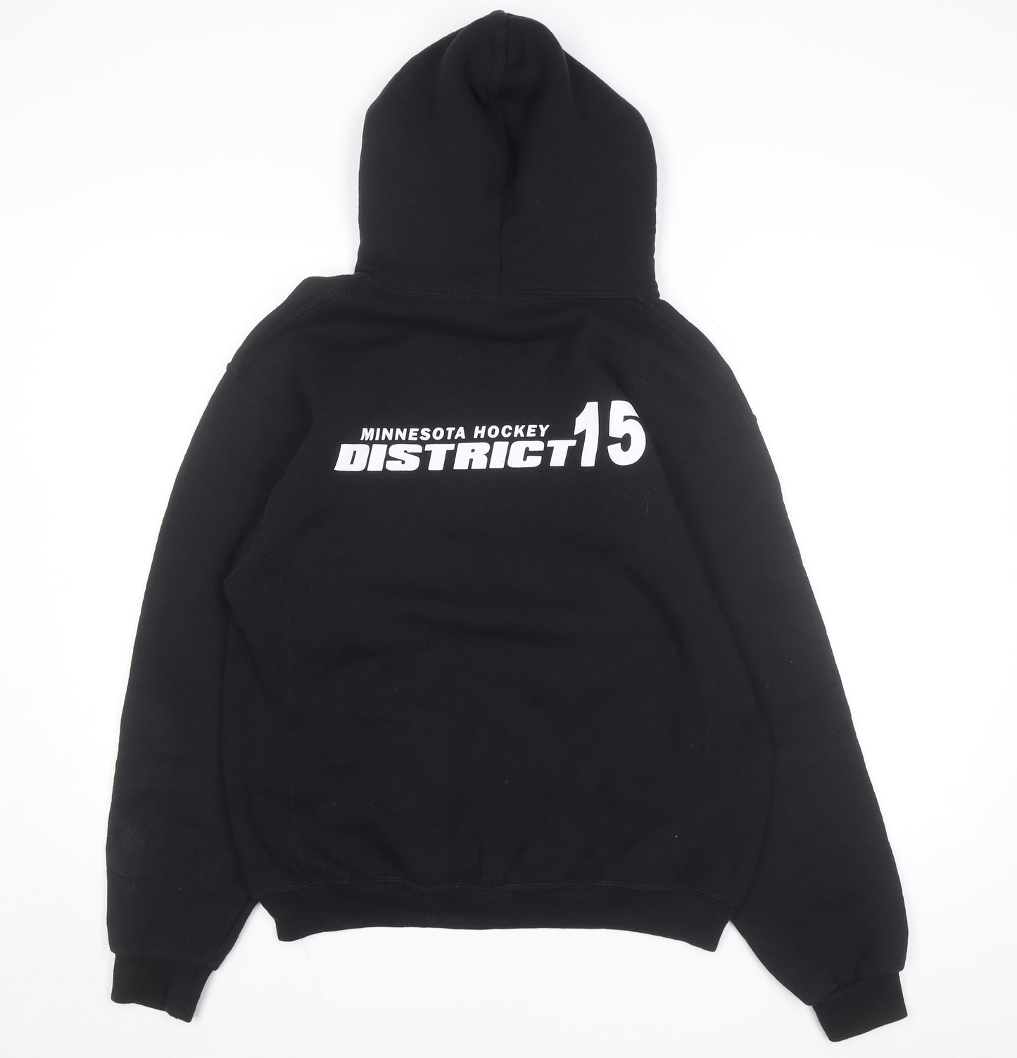 Russell Athletic Men's Black Pullover Hoodie Size M Graphic Print Sportswear