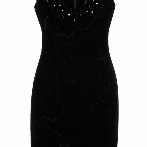 Molly Malloy Women’s Black Velvet Beaded Bodycon Party Dress Size 8