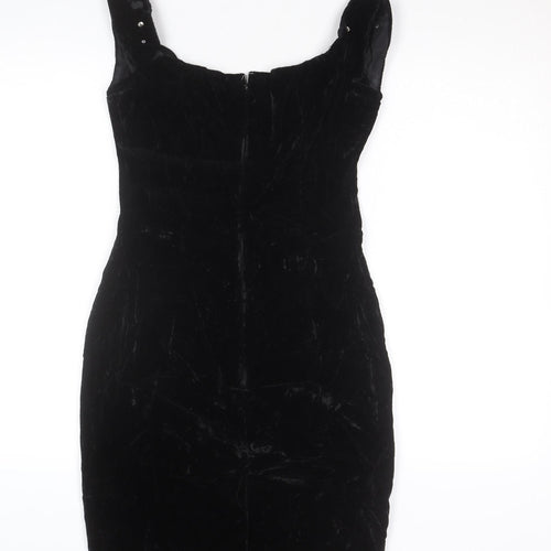 Molly Malloy Women’s Black Velvet Beaded Bodycon Party Dress Size 8