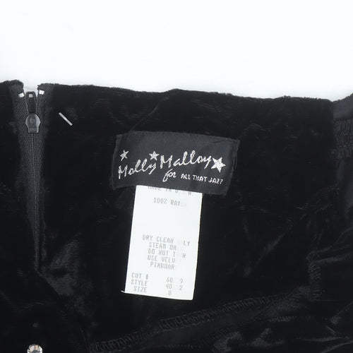Molly Malloy Women’s Black Velvet Beaded Bodycon Party Dress Size 8