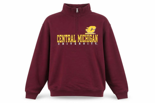 Jerzees Women’s Red Central Michigan 1/4 Zip Basic Fleece Jacket M