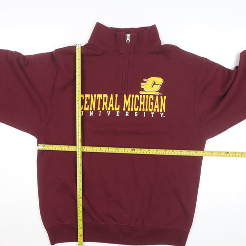 Jerzees Women’s Red Central Michigan 1/4 Zip Basic Fleece Jacket M