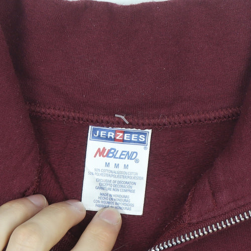 Jerzees Women’s Red Central Michigan 1/4 Zip Basic Fleece Jacket M