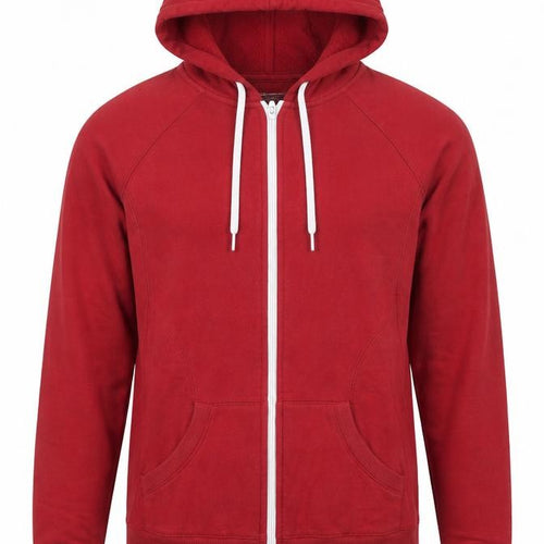 Tek Gear Men's Red Full Zip Fleece Hoodie Size M