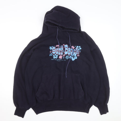 Jon Lauren Apparel Men's Navy Surf Beach Graphic Pullover Hoodie XL
