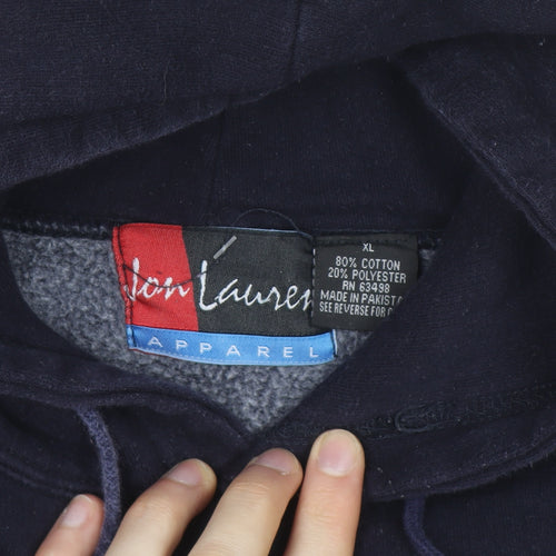 Jon Lauren Apparel Men's Navy Surf Beach Graphic Pullover Hoodie XL