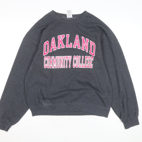 Jerzees Women’s Grey Oakland College Pullover Sweatshirt M