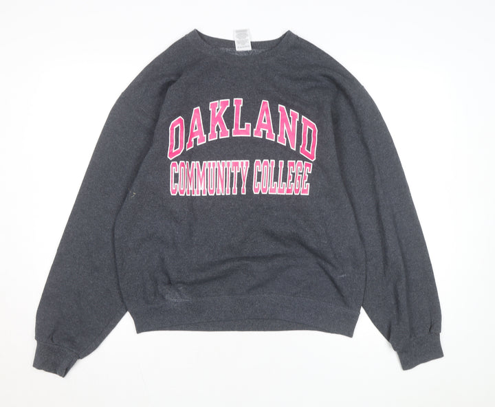 Jerzees Women’s Grey Oakland College Pullover Sweatshirt M