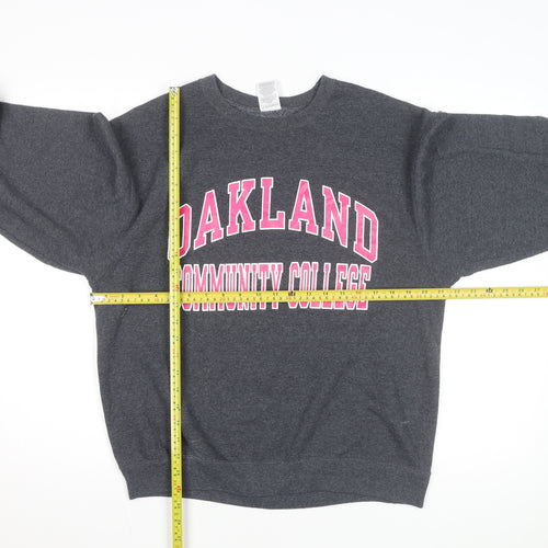 Jerzees Women’s Grey Oakland College Pullover Sweatshirt M