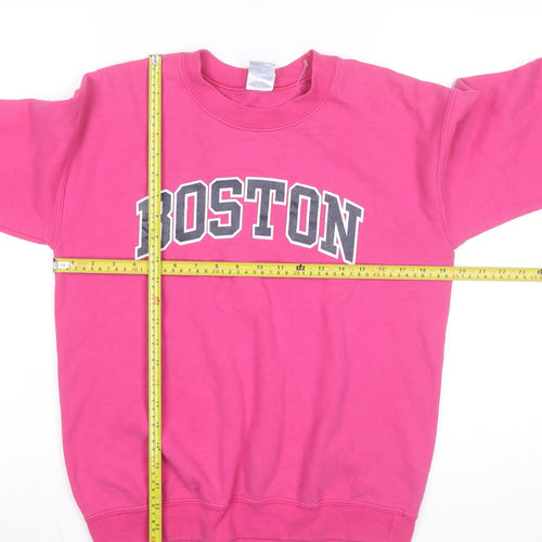 Gildan Women’s Pink Boston Crew Neck Pullover Sweatshirt Size S
