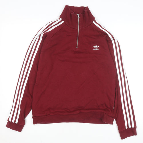 Adidas Mens Burgundy Full Zip Track Jacket L Retro Style