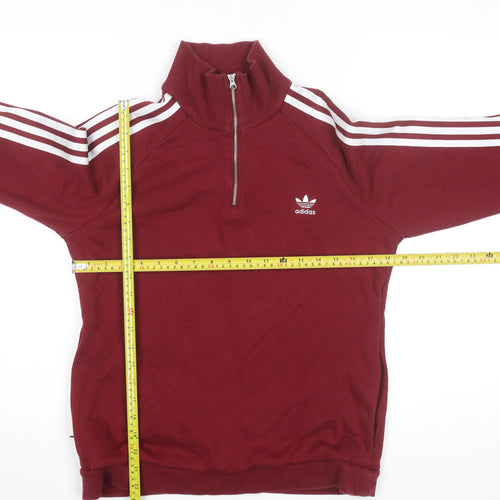 Adidas Mens Burgundy Full Zip Track Jacket L Retro Style