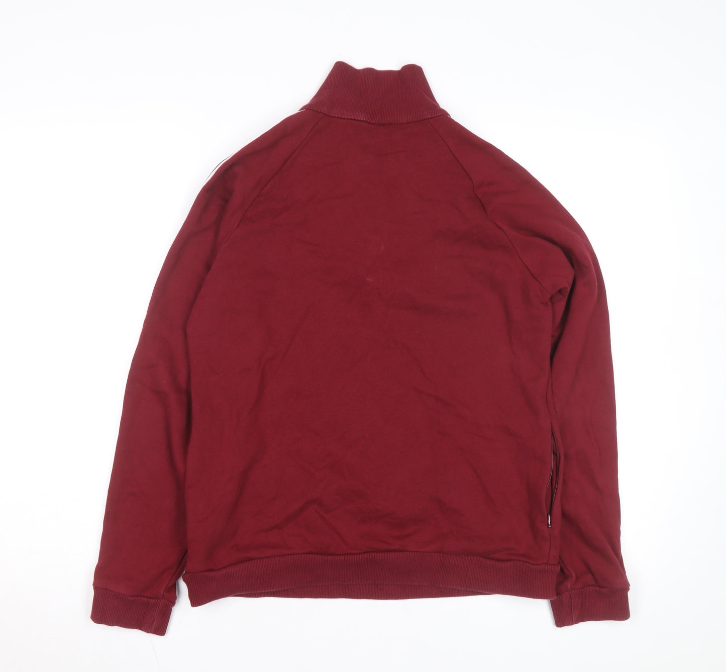 Adidas Mens Burgundy Full Zip Track Jacket L Retro Style
