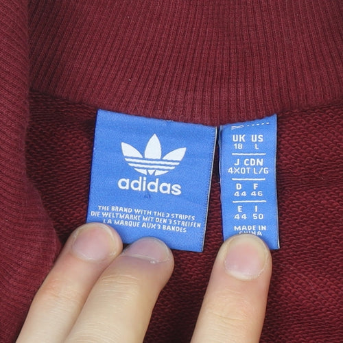 Adidas Mens Burgundy Full Zip Track Jacket L Retro Style