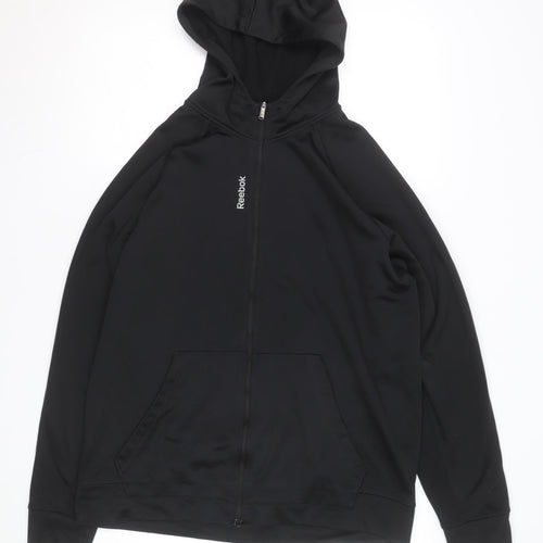 Reebok Men's Black XL Full Zip Hoodie Sportswear