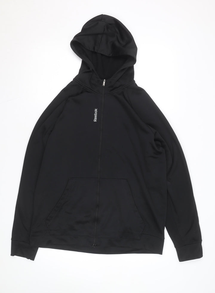 Reebok Men's Black XL Full Zip Hoodie Sportswear