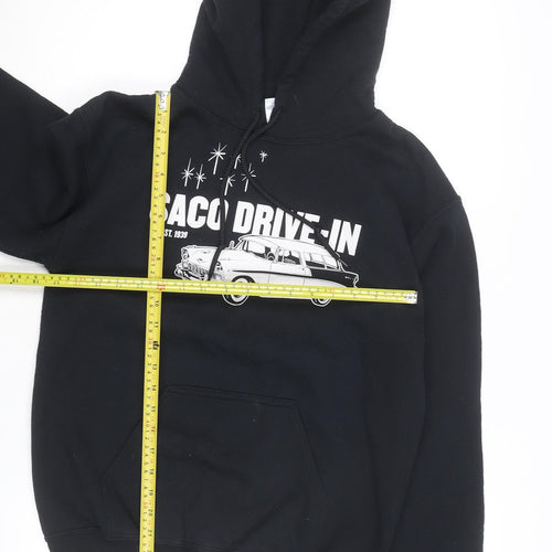 Gildan Men's Black Saco Drive-In Pullover Hoodie Size S