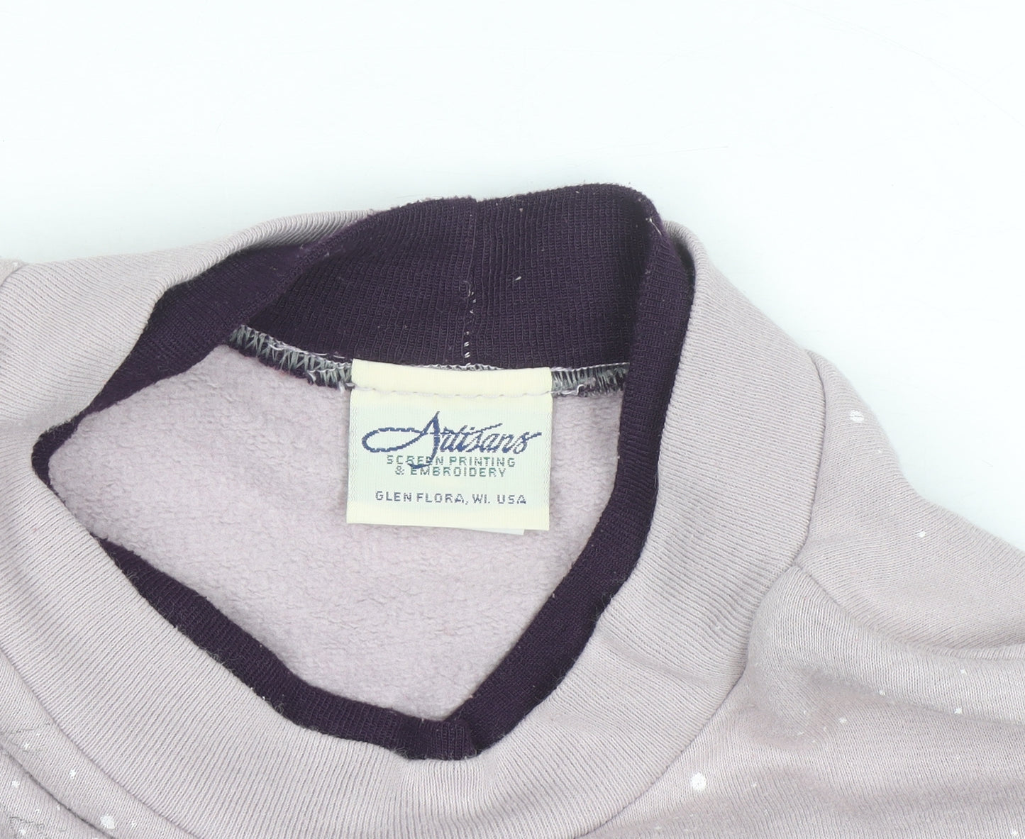 Artisans Women Purple Winter Scene Pullover Sweatshirt XL